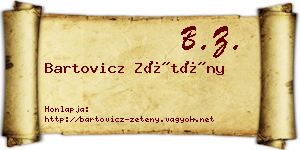 Bartovicz Zétény névjegykártya